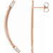 Ladies Natural Diamond Curved Bar Earrings — 14K Rose Gold
