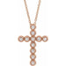 Ladies Natural Diamond Cross Necklace (I1, G-H) — 14K Rose Gold