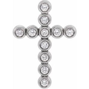 Ladies Natural Diamond Cross Pendant (I1, G-H) — Sterling Silver