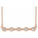 Ladies Natural Diamond Bezel-Set Bar Necklace (I1, G-H) — 14K Rose Gold