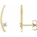 Ladies Natural Diamond Ear Climbers — 14K Yellow Gold