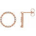 Ladies Natural Diamond Geometric Earrings — 14K Rose Gold