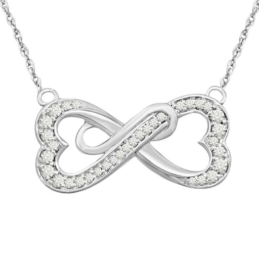 LADIES NECKLACE 0.20CT ROUND DIAMOND STERLING SILVER/WHITE GOLD