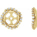 Ladies Natural Diamond Halo-Style Earring Jackets — 14K Yellow Gold