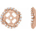 Ladies Natural Diamond Halo-Style Earring Jackets — 14K Rose Gold