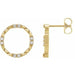Ladies Natural Diamond Geometric Earrings — 14K Yellow Gold