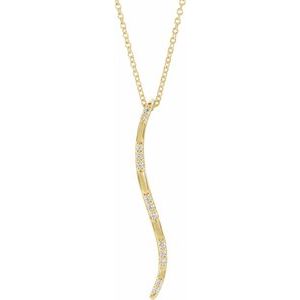 Ladies Natural Diamond Bar Necklace (I1, G-H) — 14K Yellow Gold
