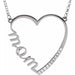 Ladies Natural Diamond "Mom" Heart Necklace (I1, G-H) — 14K White Gold