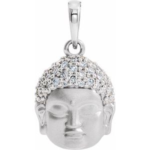 Ladies Natural Diamond Buddha Pendant (I1, G-H) — Sterling Silver