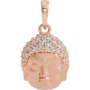Ladies Natural Diamond Buddha Pendant (I1, G-H) — 14K Rose Gold