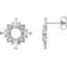 Ladies Natural Diamond Earrigs — Sterling Silver