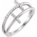 Ladies Natural Diamond Sideways Cross Ring (SI2-SI3, G-H) — Platinum