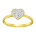 LADIES HEART RING 0.10CT ROUND DIAMOND 10K YELLOW GOLD