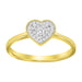 LADIES HEART RING 0.10CT ROUND DIAMOND 10K YELLOW GOLD