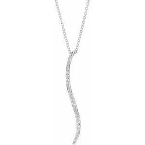 Ladies Natural Diamond Bar Necklace (I1, G-H) — Sterling Silver