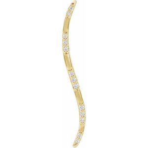 Ladies Natural Diamond Bar Pendant — 14K Yellow Gold
