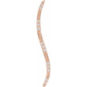 Ladies Natural Diamond Bar Pendant — 14K Rose Gold