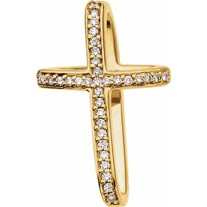 Ladies Natural Diamond Cross Pendant (Si1, G-H) — 14K Yellow Gold