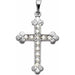 Ladies Natural Diamond Cross Pendant — 14K White Gold