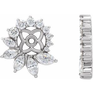 Ladies Natural Diamond Earring Jackets with 6 mm ID — Sterling Silver