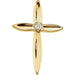 Ladies Natural Diamond Cross Lapel Pin — 14K Yellow Gold