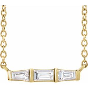 Ladies Natural Diamond Bar Necklace (SI2-SI3, GHI) — 14K Yellow Gold