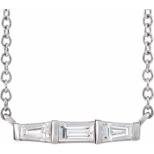 Ladies Natural Diamond Bar Necklace (SI2-SI3, GHI) — Sterling Silver
