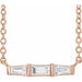 Ladies Natural Diamond Bar Necklace (SI2-SI3, GHI) — 14K Rose Gold
