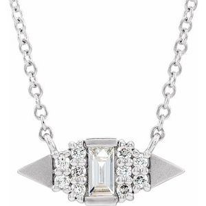 Ladies Natural Diamond Geometric Necklace (Si2-Si3, Ghi, G-H) — Platinum