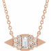 Ladies Natural Diamond Geometric Necklace (Si2-Si3, I1, Ghi, G-H) — 14K Rose Gold