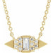 Ladies Natural Diamond Geometric Necklace (Si2-Si3, I1, Ghi, G-H) — 14K Yellow Gold