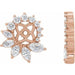Ladies Natural Diamond Earring Jackets with 6 mm ID — 14K Rose Gold