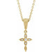 Ladies Natural Diamond Petite Vintage-Inspired Cross Necklace (I1, G-H) — 14K Yellow Gold