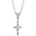 Ladies Natural Diamond Petite Vintage-Inspired Cross Necklace (Si2-Si3, G-H) — Platinum