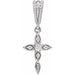Ladies Natural Diamond Petite Vintage-Inspired Cross Pendant (Si2-Si3, G-H) — Platinum