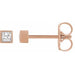 Ladies Natural Diamond Bezel-Set Earrings — 14K Rose Gold