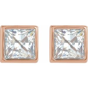 Lab-Grown Diamond Square Bezel-Set Stud Earrings