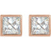 Lab-Grown Diamond Square Bezel-Set Stud Earrings