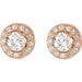 Lab-Grown Diamond Round 4-Prong Halo-Style Earrings - Style 28308