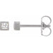 Ladies Natural Diamond Bezel-Set Earrings — Sterling Silver