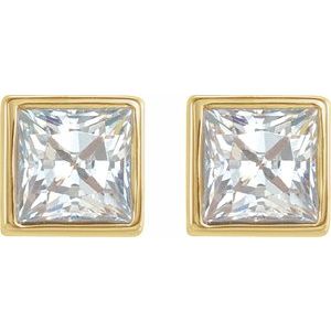 Lab-Grown Diamond Square Bezel-Set Stud Earrings