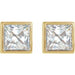 Lab-Grown Diamond Square Bezel-Set Stud Earrings