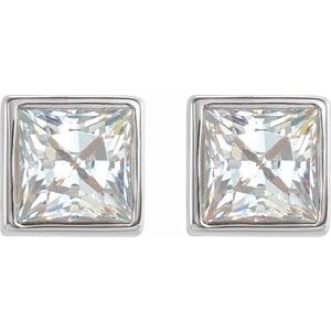 Lab-Grown Diamond Square Bezel-Set Stud Earrings