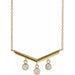 Ladies Natural Diamond V Bar Necklace (I1, G-H) — 14K Yellow Gold