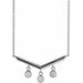 Ladies Natural Diamond V Bar Necklace (I1, G-H) — Sterling Silver
