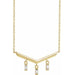 Ladies Natural Diamond V Bar Necklace (Si2-Si3, Ghi) — 14K Yellow Gold