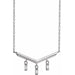 Ladies Natural Diamond V Bar Necklace (Si2-Si3, Ghi) — Sterling Silver