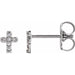 Ladies Natural Diamond Youth Cross Earrings — 14K White Gold