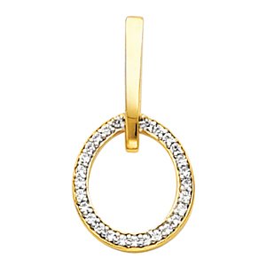 Ladies Natural Diamond Pendant (I1, G-H) — 14K Yellow Gold