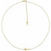 Ladies Natural Diamond Sideways Cross Necklace (I1, Ghi) — 14K Yellow Gold